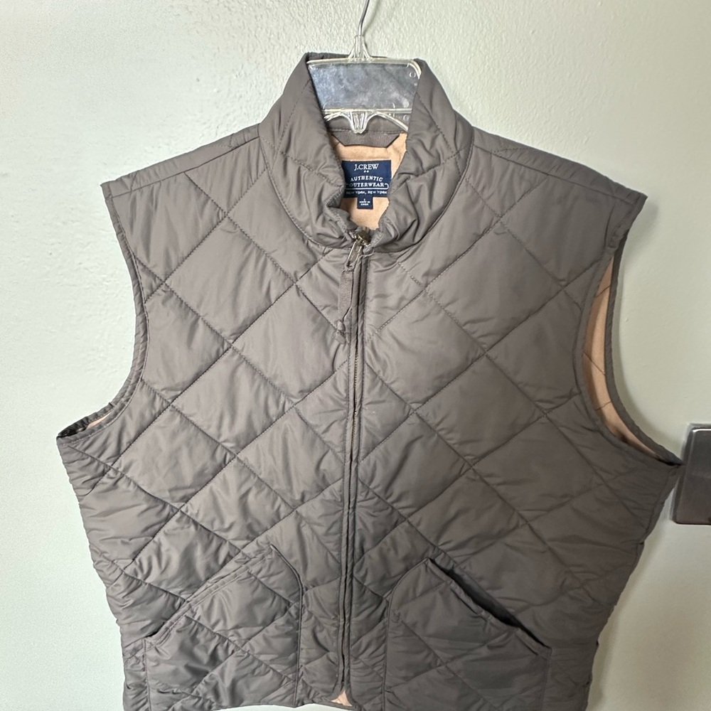J. Crew Factory Olive Green Quilted Vest